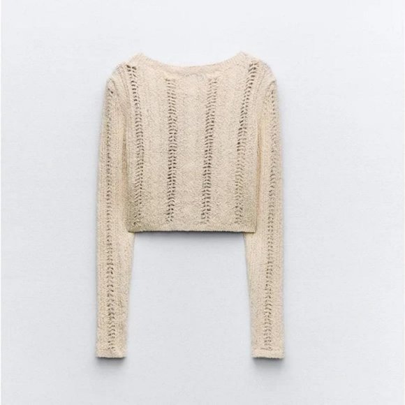 ZARA RUSTIC KNIT CARDIGAN - Picture 4 of 5